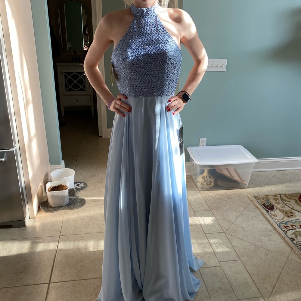 Perriwinkle High Neck Dress